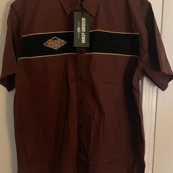 Harley-Davidson Men's 120th Anniversary Mechanic Shirt - Dark Red Size L - Picture 2 of 5